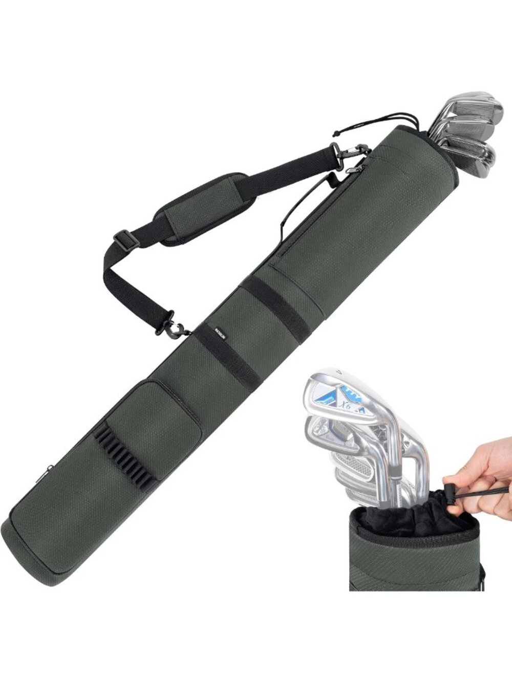 Lightweight Foldable Golf Sunday Bag for 3-6 Clubs, Travel-Friendly with